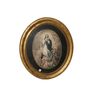 Cornice Ovale Francese del 1800 Con Stampa Raffigurante Madonna
