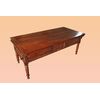 Antico bellissimo tavolo rustico francese rettangolare con madia in legno di ciliegio metà 1800