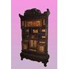 Grande e maestoso cabinet cinese del 1800 con applicazioni in osso su fondo dorato personaggi e animali