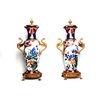 Coppia di bellissimi grandi vasi in porcellana francese di Limoges di inizio 1900 con bronzi