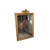 Grande specchiera francese dorata foglia oro del 1800 stile Luigi XVI con cimasa 