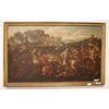 Coppia di oli su tela italiani del 1600 raffiguranti Battaglia