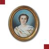 DIPINTO PASTELLO OVALE CON GIOVANE DONNA META’ XIX SECOLO 