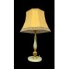 Lampada in ottone con fusto rastremato e base in alabastro.