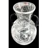 Vaso globulare in vetro trasparente  con molature rocaille e dettagli in argento .S.A.L.I.R.Murano.