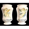 Coppia di albarelli in maiolica decorati con angeli.Gesualdo Fuina.Castelli d’Abruzzo.