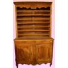 Antica credenza piattaia francese Provenzale del 1800 doppio corpo in ciliegio
