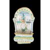 Acquasantiera in maiolica con figura di Cristo in rilievo.Deruta.