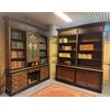 LIB161 - N. 3 librerie Decò simili con profili laccati, misure cm L 217 x H 260 x P 40