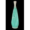 Vaso in vetro pesante verde e lattimo a spirale. Archiemede Seguso.Murano.