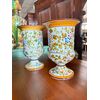 Coppia di vasi in maiolica dipinta metà '900 manifattura Firenze MTC h 24cm