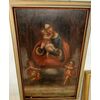 Dipinto del 1700 francese Olio su tavola "Madonna con bambino Gesù e cherubini" 