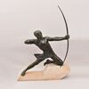 ANTICHE SCULTURE IN ANTIMONIO, MAX LE VERRIER, ARCIERE, ART DECO, SCULTORE FRANCESE. (STAN90)