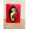 Antica placca metà '800 dipinta smalto Limoges raffigurante Cristo 28x15cm