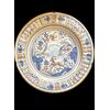 Piatto in maiolica policroma con decoro ‘calligrafico naturalistico’.Pavia.