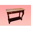 Consolle italiana del 1800 stile Impero in legno di mogano con marmo bianco