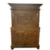 Credenza doppio corpo Italiana finemente intagliata stile Rinascimento di inizio 1900