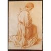 Disegno a sanguigna raffigurante Frate inginocchiato