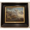 Antico quadro francese del 1800 olio su tavola veduta marina