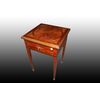 Tavolino da gioco del 1800 Stile Luigi XVI in legno di mogano con intarsi