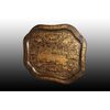 Stupendo vassoio francese in legno riccamente decorato gusto orientale