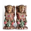 Coppia di sculture a lesena in legno