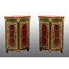 Coppia di angoliere Napoleone III Francese in legno laccato e dorato. Periodo XIX secolo.