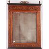 Specchiera italiana stile Carlo X del 1800 in legno ciliegio riccamente intarsiata