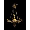 Lampadario in bronzo dorato