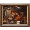 Bonaventura Bettera (1663-1718 post), Natura morta con strumenti musicali, spartito e tappeto