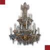 LAMPADARIO IN BRONZO CON CRISTALLI META’ XIX SECOLO