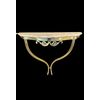 Coppia di consolles d’applique in ottone con piano in alabastro.