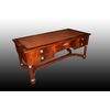 Grande maestosa scrivania diplomatica francese Stile Impero francese del 1800 in legno di mogano con bronzi