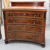 Concave dresser with 4 drawers in walnut and walnut burl     