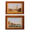 Scuola veneta, XIX secolo, Veduta di Piazza San Marco – Veduta del Bacino di San Marco