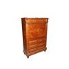 Secretaire francese stile Luigi XVI in legno di bois de rose del 1800 con marmo e intarsi