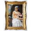 Dama con gioielli e gazza ladra – Olio su tela – metà XIX secolo