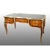 Scrivania /Bureau Plat antica Napoleone III Francese in legno esotico pregiato con innesti di elementi in bronzo dorato. Francia XIX secolo.