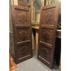PTS892 - N. 2 Porte in legno di noce e pioppo, epoca '7/'800, misure cm L 71 x H 200