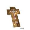 Crocifisso in metallo Cloisonne con acquasantiera 1900