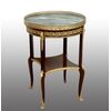 Antique Napoleon III mahogany side table with gilded bronze inlays. France, 19th century.