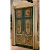 PTL708 - Lacquered door with painted panels, with frame, 18th century, opening size cm W 98 x H 205