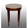Antique Napoleon III mahogany side table with gilded bronze inserts. France, 19th century.