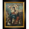 Antique oil painting on canvas depicting "The Divine Shepherdess". Naples, 17th century.