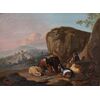 Cerchia di Nicolaes Berchem (1620, Haarlem - 1683, Amsterdam), Scena con armenti