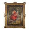 Anonimo del XIX secolo  "Ritratto di donna sotto il pergolato"