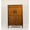 Secretaire, Lombardia, fine del XVIII secolo, corpo interamente lastronato in boise de rose 