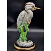 Scultura ceramica anni '50 raffigurante airone marino su base vegetale