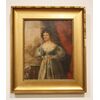 Antico quadro inglese del 1800 olio su tavola Inglese "Donna in abito elegante"