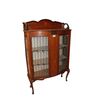 Vetrina 2 porte Vittoriana del 1800 in legno di mogano con intarsi floreali